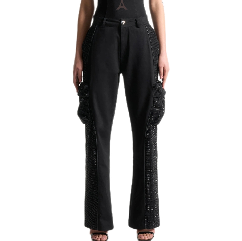 Maniere De Voir Rhinestone Contour Cargo Pants